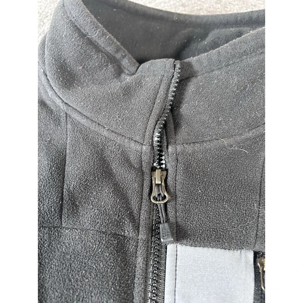 The‎ North Face Vest Mens XL Silver Black Fleece Full Zip Pockets Outdoor